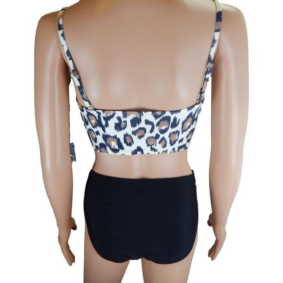 Sea Angel Mid Rise Spaghetti Strap Bikini Animal Print Size M - Picture 4 of 10